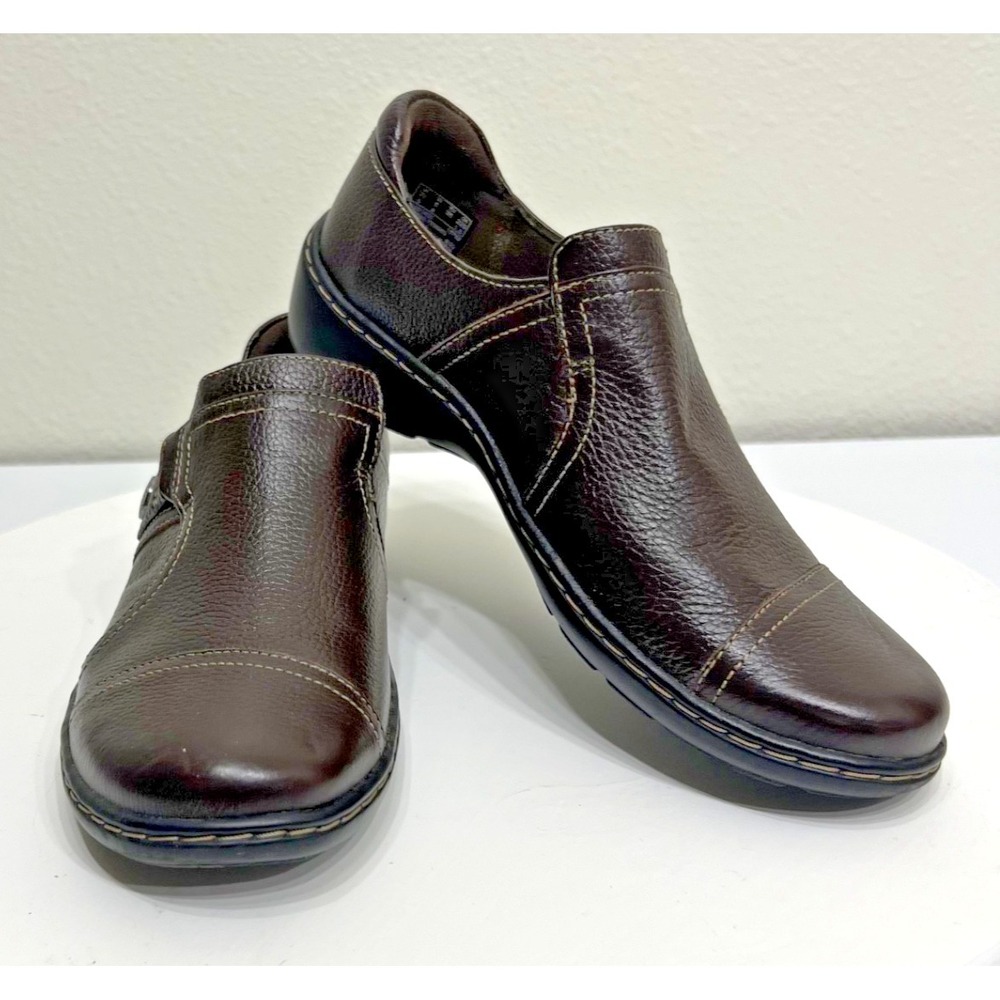 Clarks Cora Poppy Womens Slip-On Size‎ 6 Dark Brown Leather Ultimate Comfort